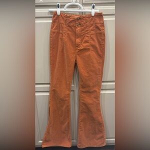 We The Free Jayde Rust Orange High Rise Flare Corduroy Pants Sz.28 Boho Festival
